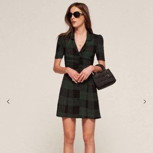 Reformation Caprice Dress - Green/Black